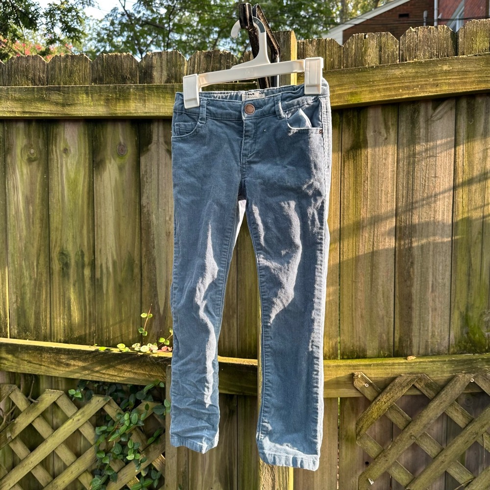 Cyrillus Paris Girls Corduroy Pants‎ Elastic Waist Casual Blue Cotton Size 7